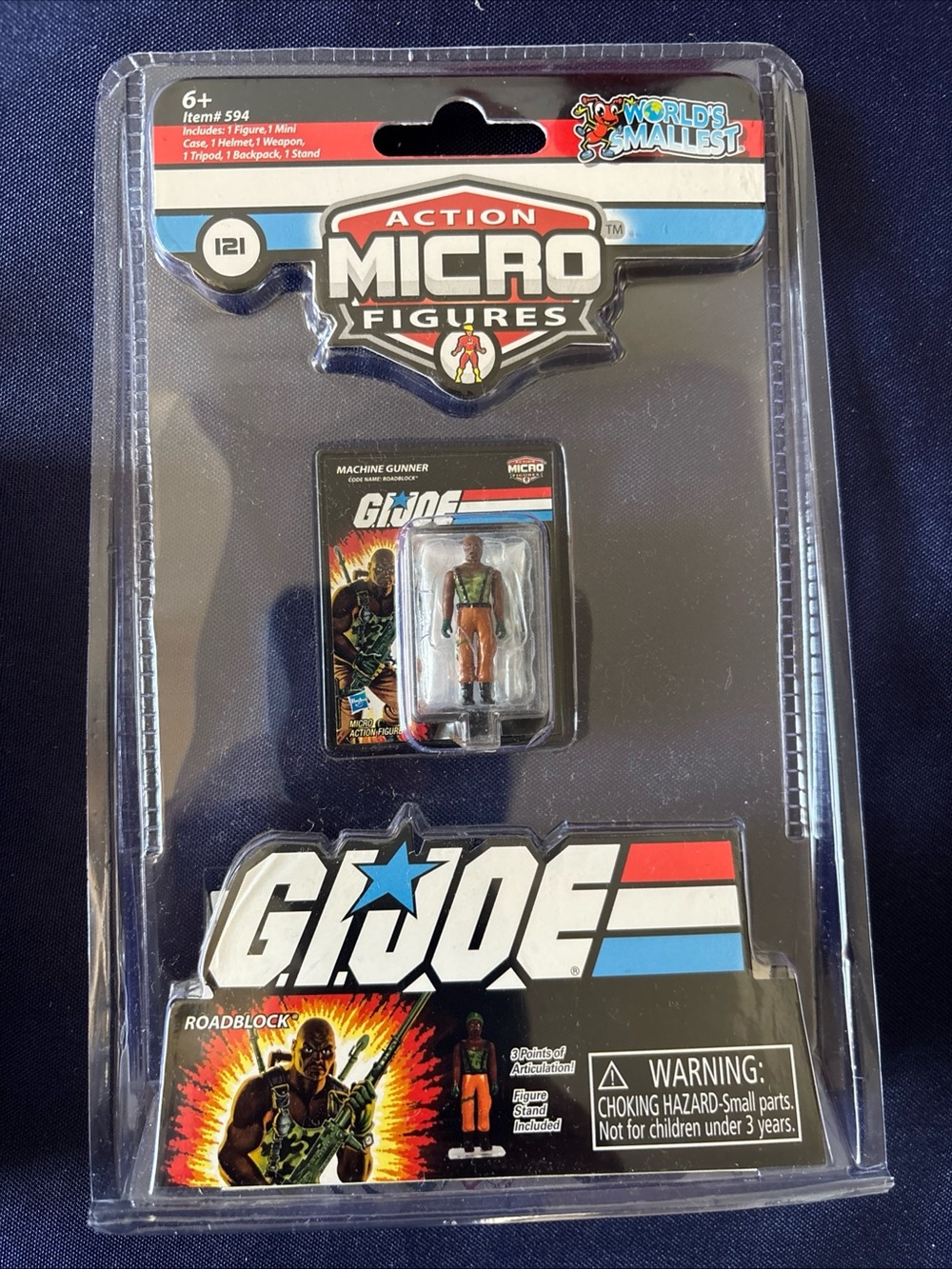 World’s Smallest GI Joe Roadblock Micro Action Figure Super Impulse Hasbro 2021